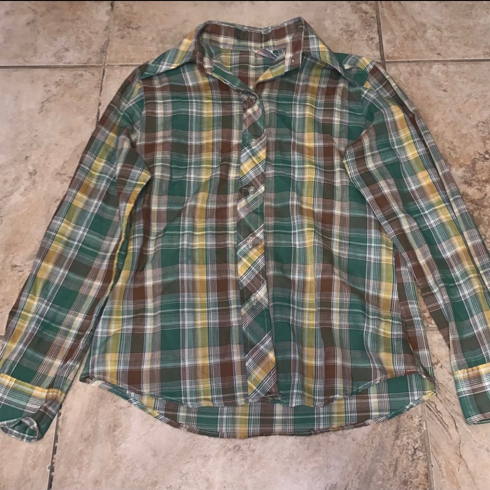 Plaid button down shirt